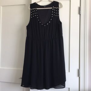 Torrid Black chiffon skater dress w/studs